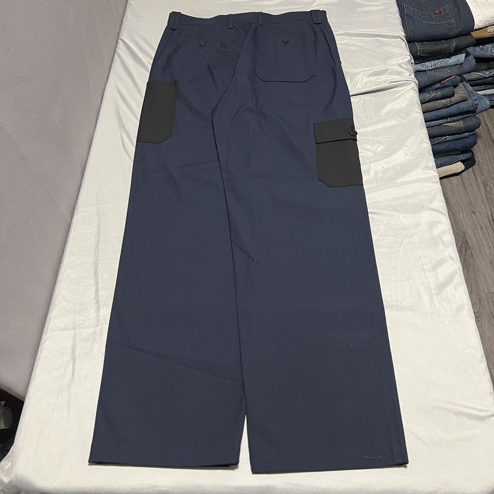 Theory Project Pants Mens Large 32 Inseam Blue Cargo Wide Leg Pockets Casual - Picture 2 of 7
